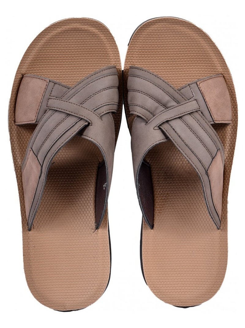 Sandales PREMIUM Claquette Marron - Kiabi