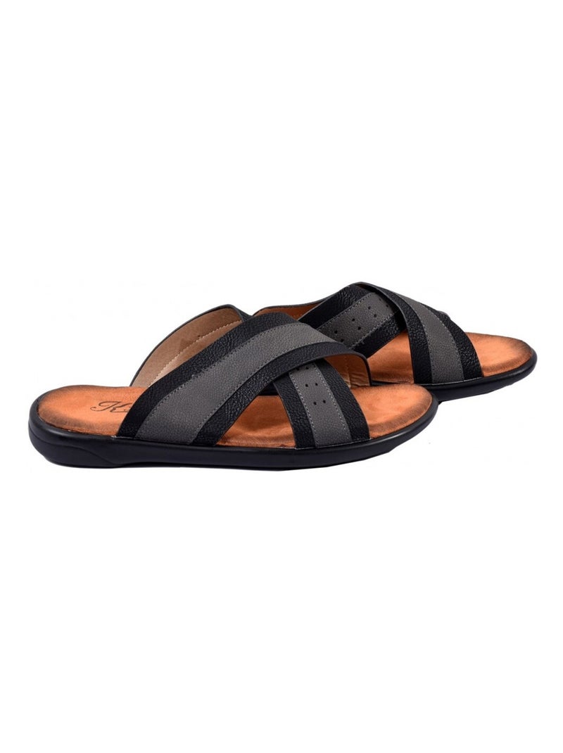 Sandales premium ouvertes Noir - Kiabi