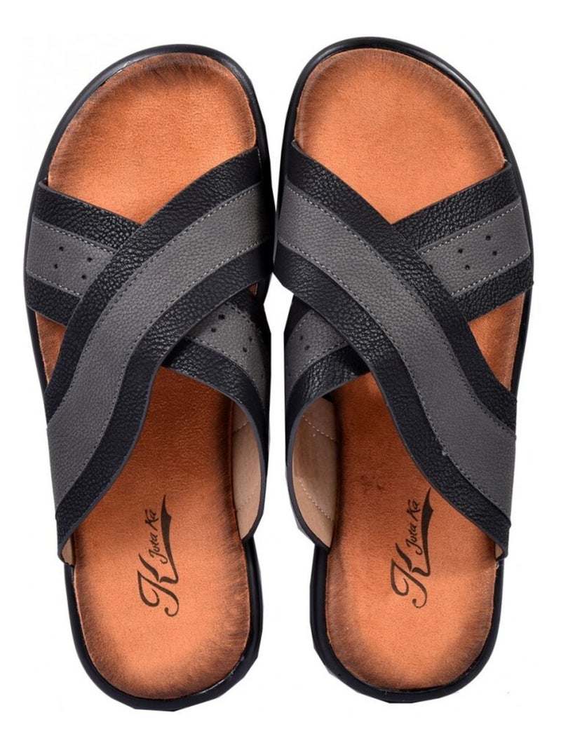 Sandales premium ouvertes Noir - Kiabi
