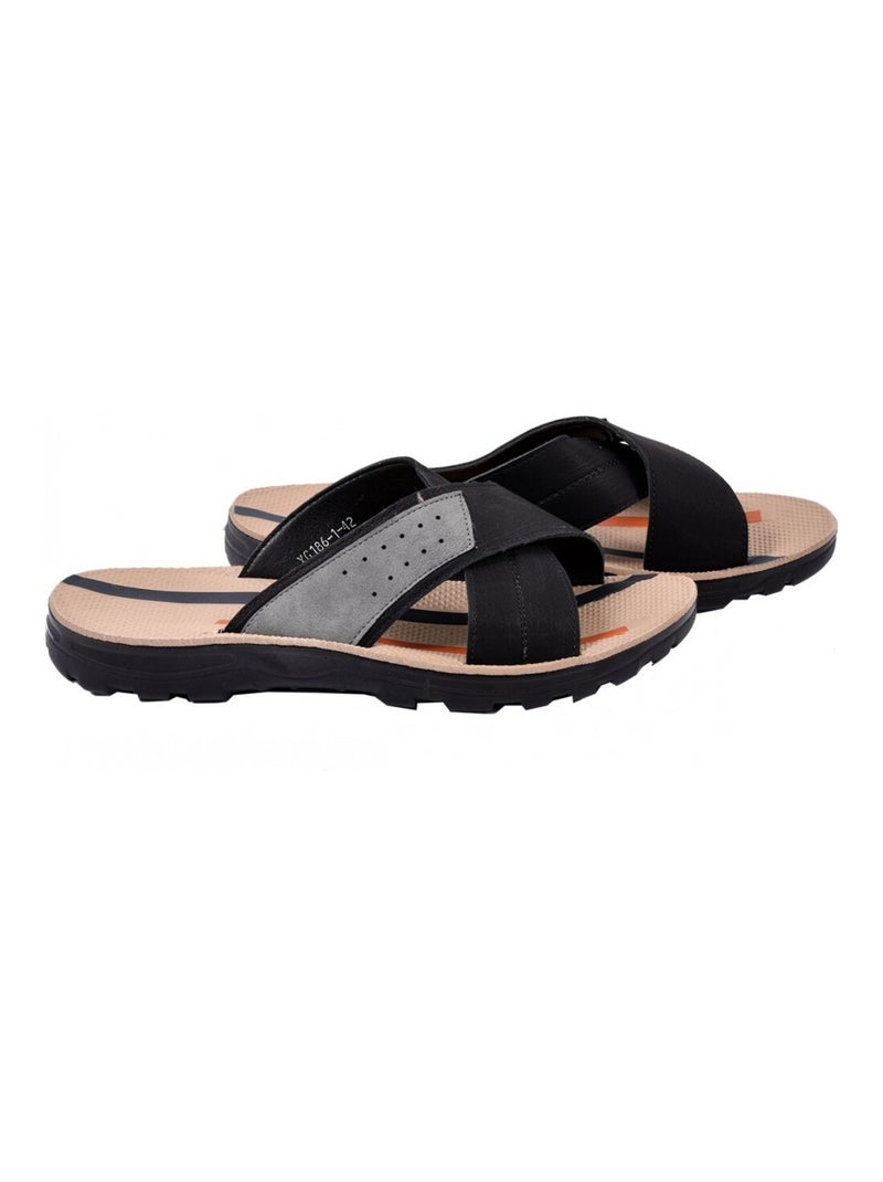 Sandales premium ouvertes Noir - Kiabi