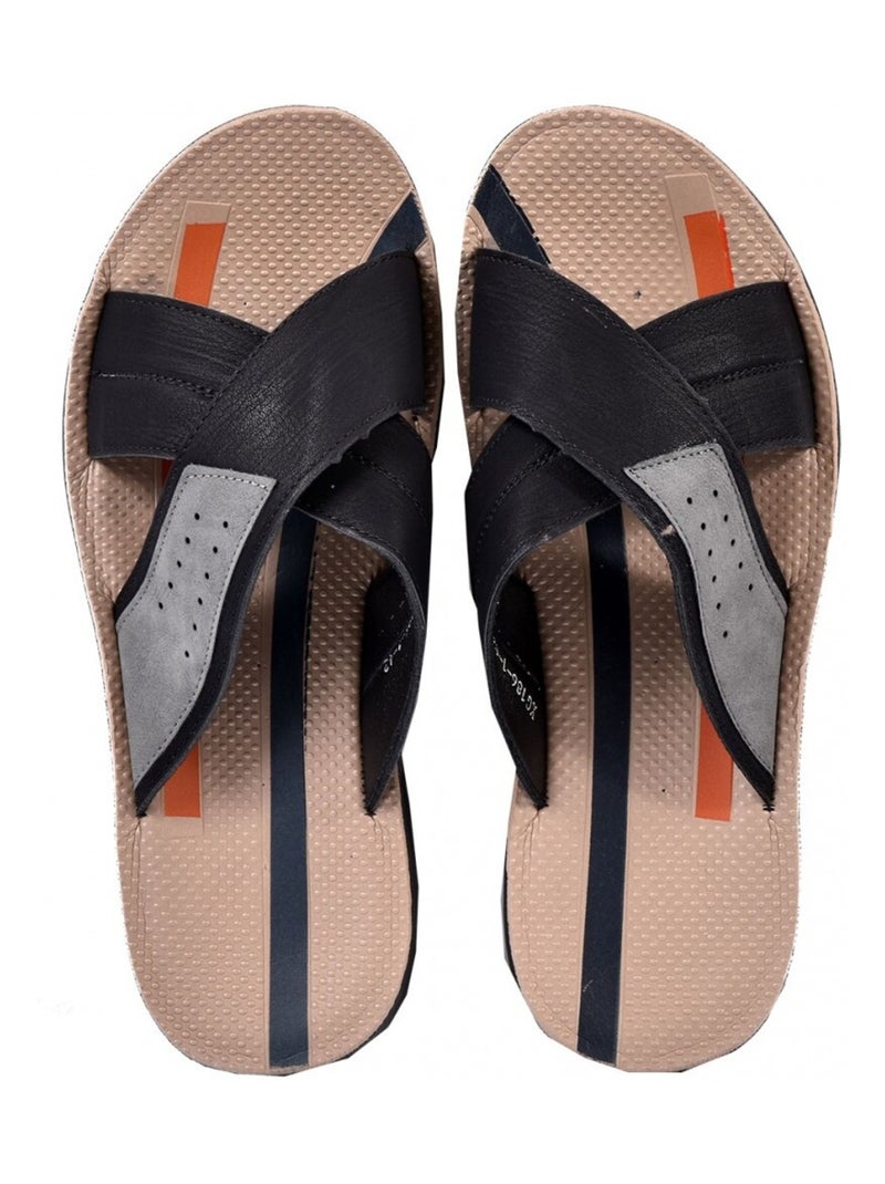 Sandales premium ouvertes Noir - Kiabi