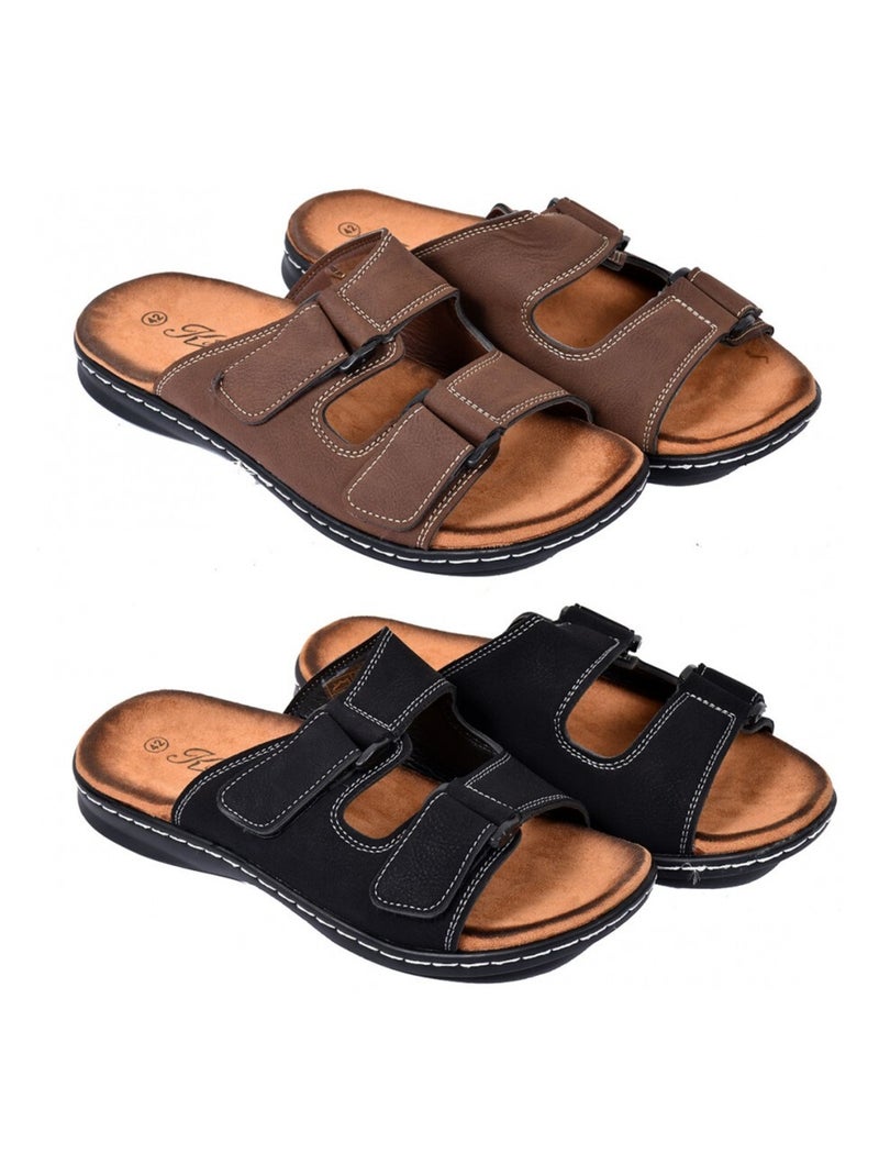 Sandales premium ouvertes Noir - Kiabi