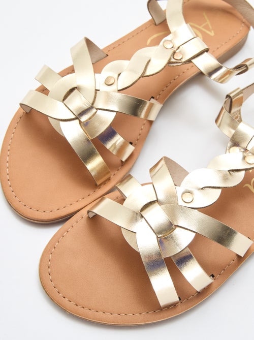 Sandales tressées uni - Kiabi