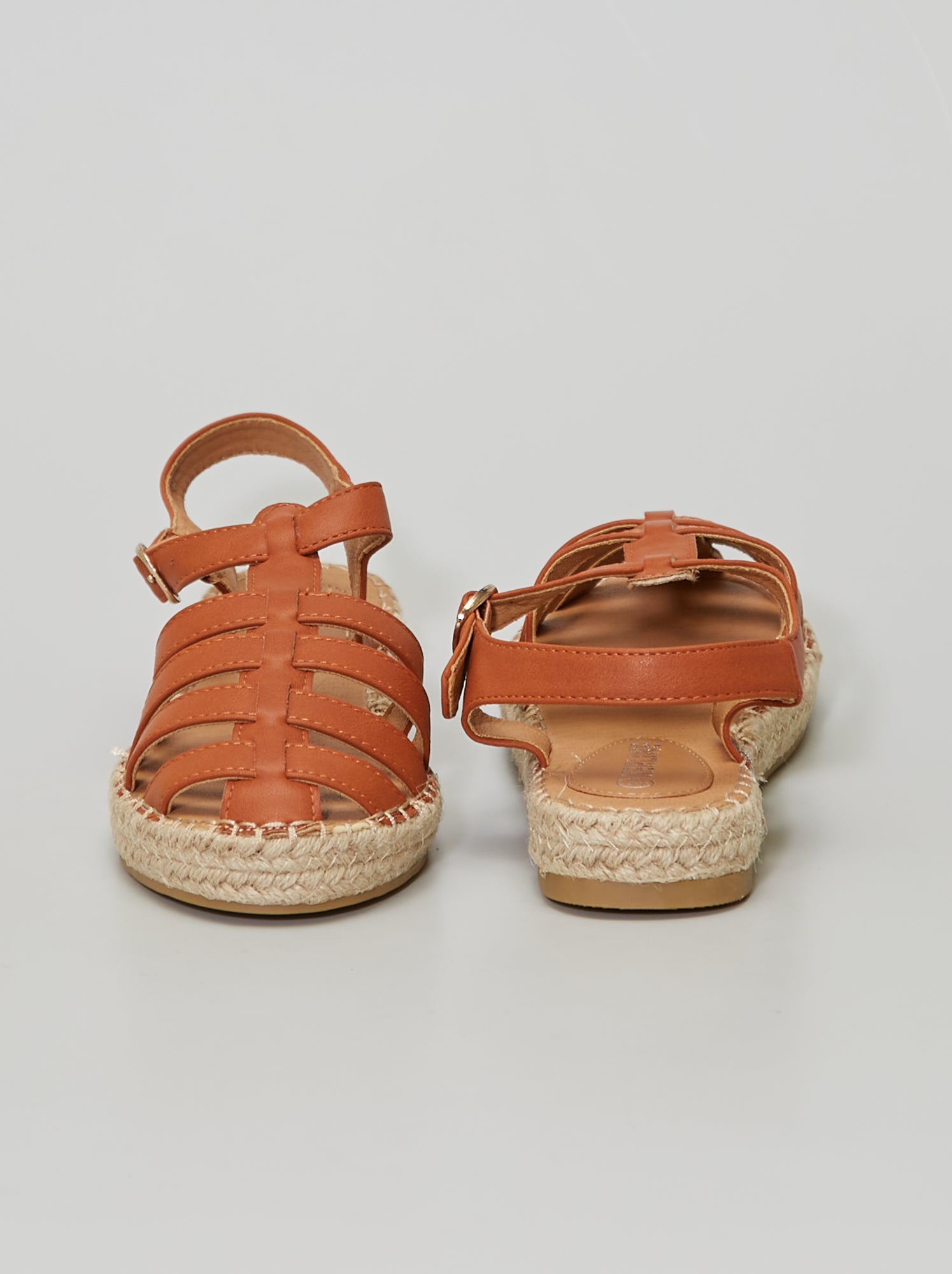 Sandales Compensées Spartiates - Couleur Camel Et Doré, Pointure 40, Neuves Avec Emballage