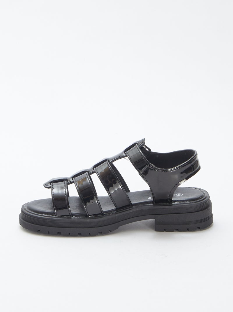 Sandales vernies à talon NOIR - Kiabi