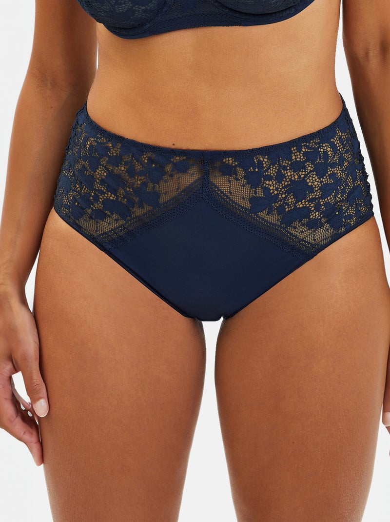 'Sans Complexe' - Slip van kant en microvezel BLAUW - Kiabi