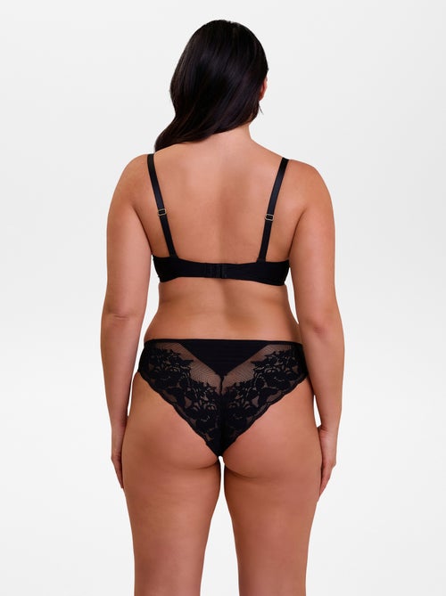 Sans complexe | Slip van kant, tule en microvezel - Kiabi