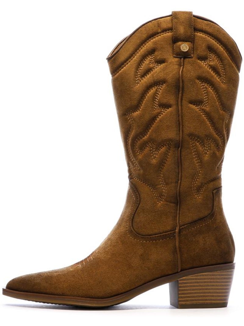 Santiags Hautes Femme Marron cappuccino - Kiabi