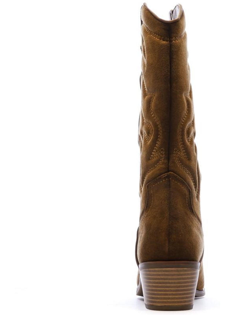 Santiags Hautes Femme Marron cappuccino - Kiabi