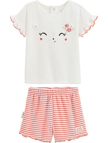 Saona kinderset van badstof, bestaande uit een t-shirt en een short.