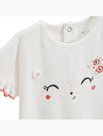 Saona kinderset van badstof, bestaande uit een t-shirt en een short.