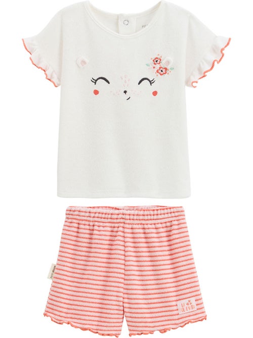 Saona kinderset van badstof, bestaande uit een T-shirt en een short. - Kiabi