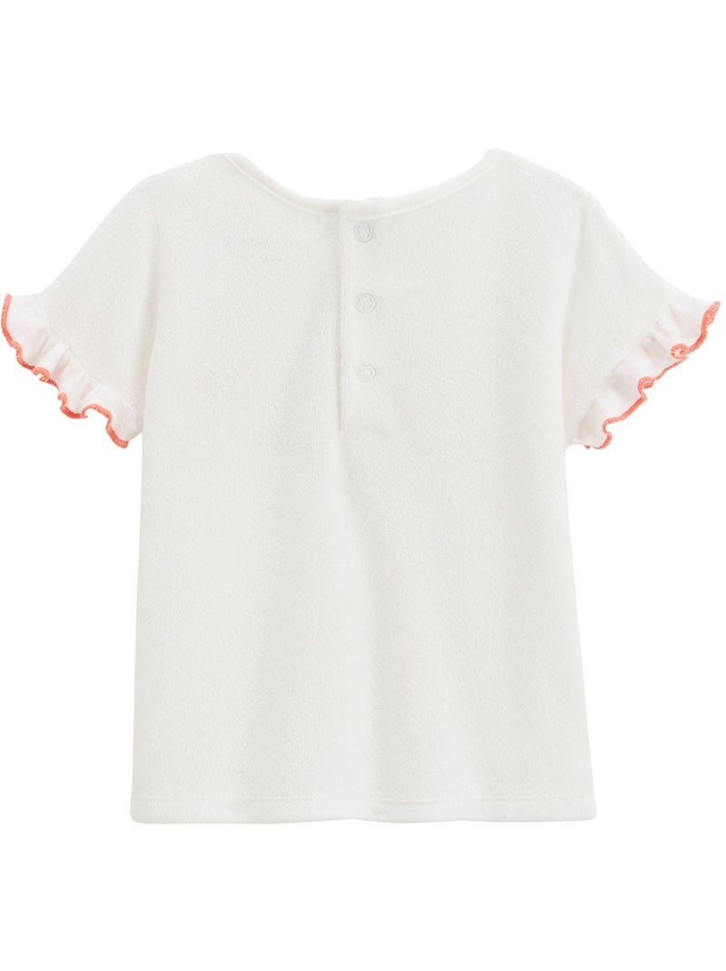 Saona kinderset van badstof, bestaande uit een T-shirt en een short. Roze - Kiabi