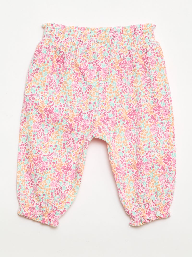 Sarouelbroek van katoenen jerseytricot Wit - Kiabi