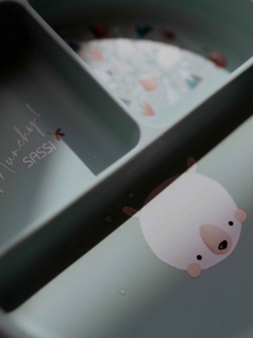 Sassi junior | assiette compartimentée en silicone avec ventouse animaux - Kiabi