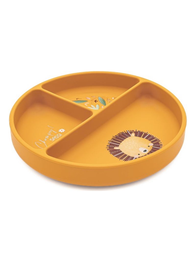 Sassi junior | assiette compartimentée en silicone avec ventouse animaux Orange - Kiabi