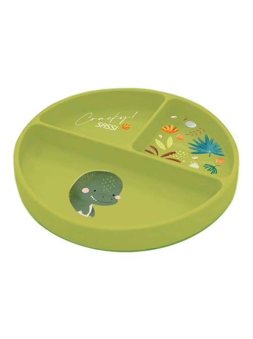 Sassi junior | assiette compartimentée en silicone avec ventouse animaux - Kiabi