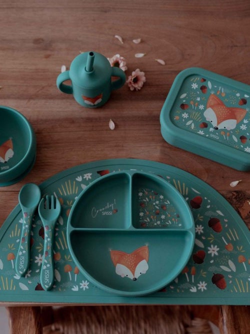 Sassi junior | assiette compartimentée en silicone avec ventouse animaux - Kiabi