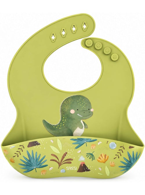 Sassi junior | bavoir récupérateur en silicone animaux - Kiabi