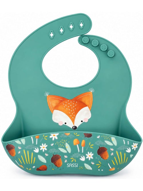 Sassi junior | bavoir récupérateur en silicone animaux - Kiabi