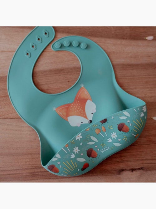 Sassi junior | bavoir récupérateur en silicone animaux - Kiabi