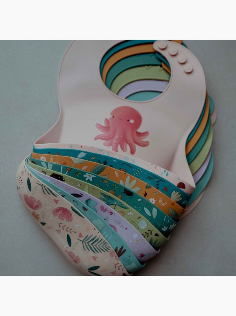 Sassi junior | bavoir récupérateur en silicone animaux Vert foncé - Kiabi