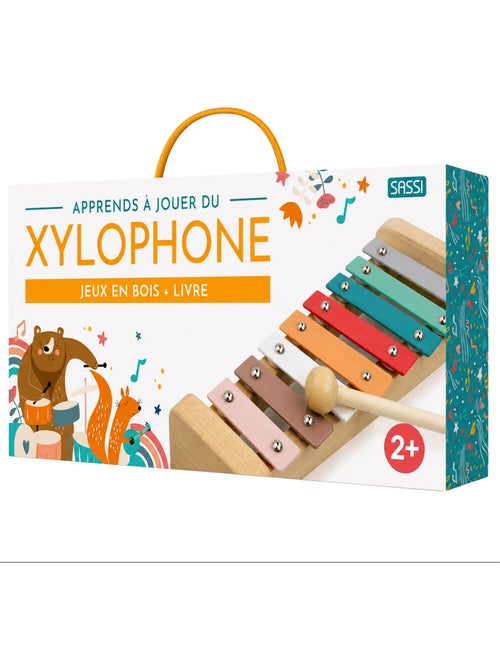 Sassi junior | jouet xylophone en bois enfant avec livre d'apprentissage - Kiabi