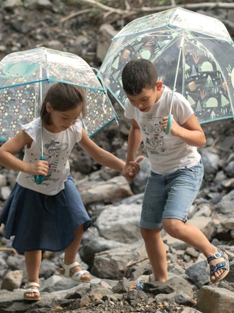 Sassi junior | parapluie transparent pour enfant animaux Bleu - Kiabi