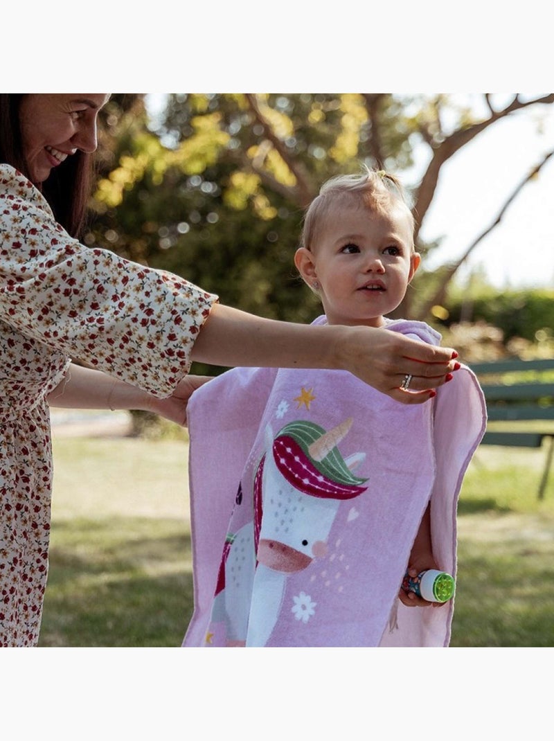 Sassi junior | poncho de bain enfant à capuche en coton animaux Rose - Kiabi