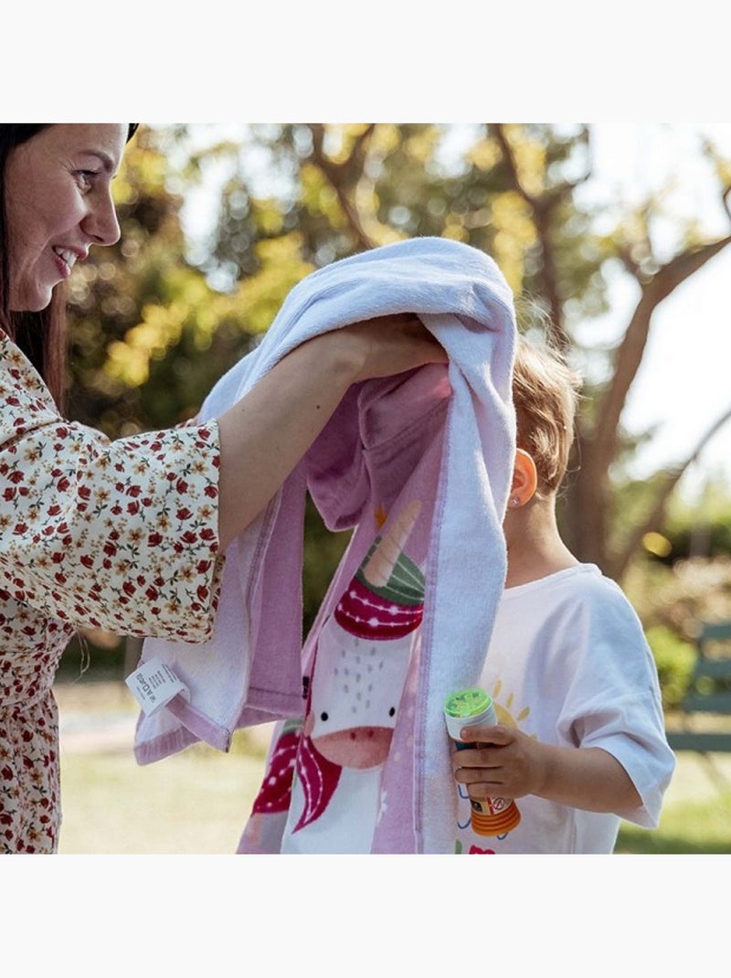 Sassi junior | poncho de bain enfant à capuche en coton animaux Rose - Kiabi