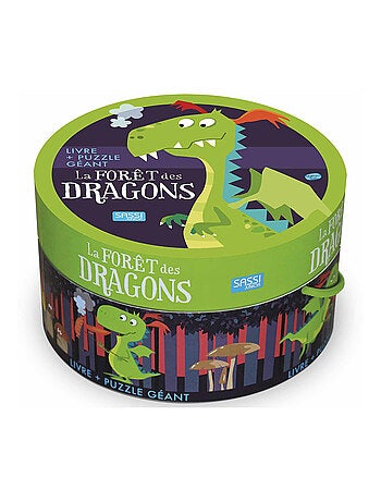 Sassi junior | puzzle géant & livre - la forêt des dragons