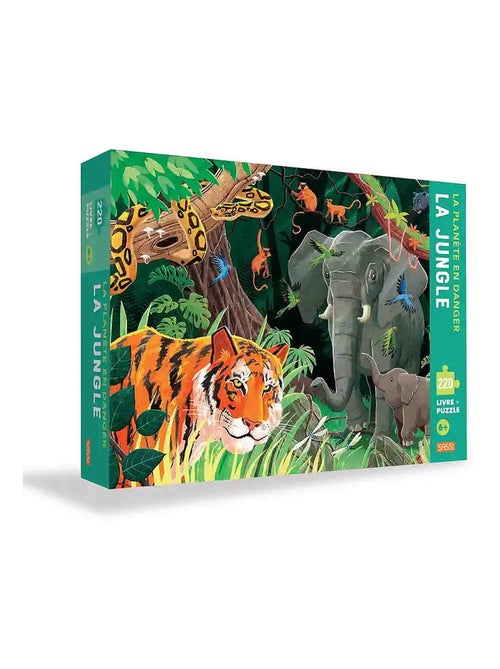 Sassi junior | puzzle & livre la planète en danger la jungle - Kiabi