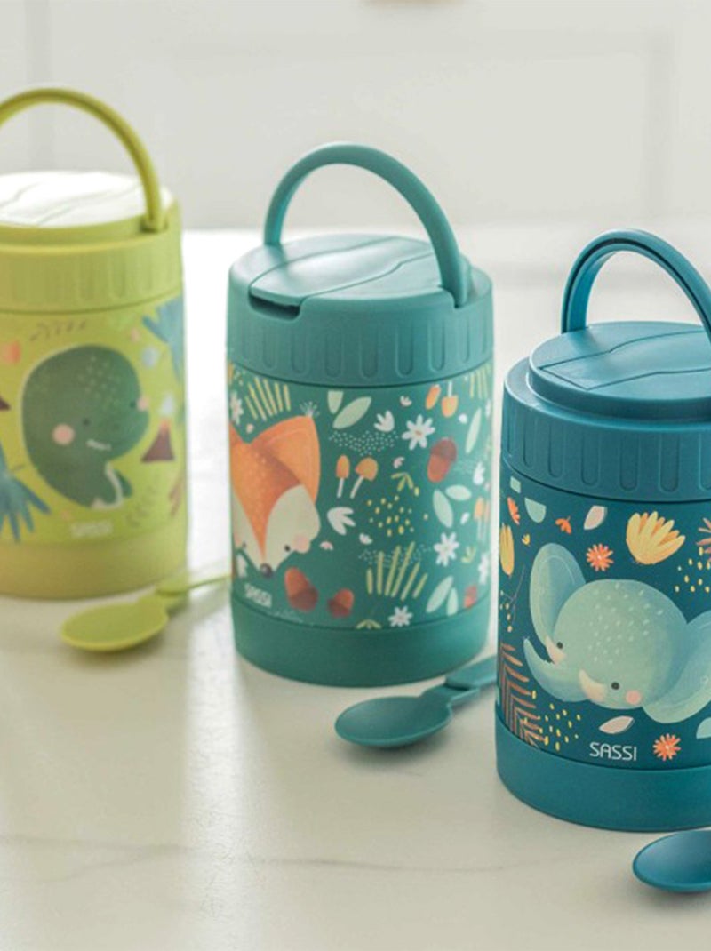 Sassi junior | thermos repas bébé en inox animaux Vert - Kiabi