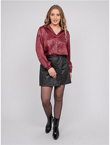 Satijnen blouse met metallic strepen orona