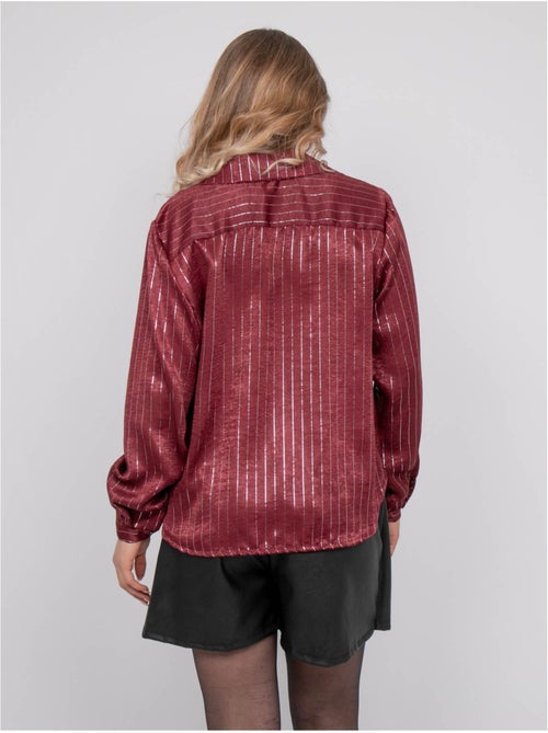 Satijnen blouse met metallic strepen orona - Kiabi