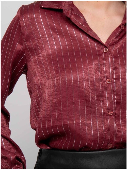 Satijnen blouse met metallic strepen orona - Kiabi