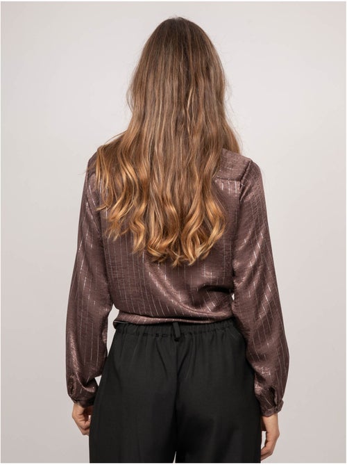 Satijnen blouse met metallic strepen orona - Kiabi