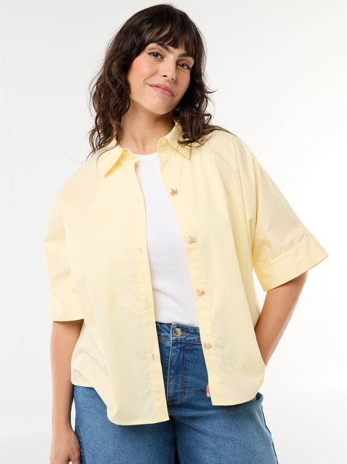 Satijnen blouse met zeesterknopen - Kiabi
