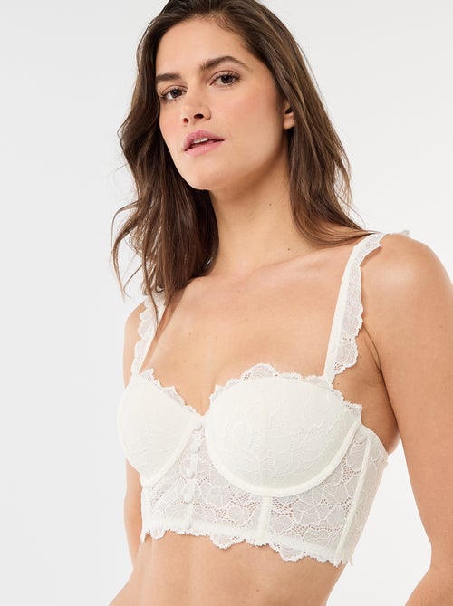 Satijnen kanten beha bustier - Kiabi