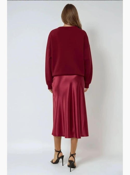 Satijnen midi-rok met hoge taille hiccup - Kiabi Satijnen midi-rok met hoge taille hiccup - Kiabi