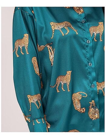 Satijnen shirt met ORACIO-patronen