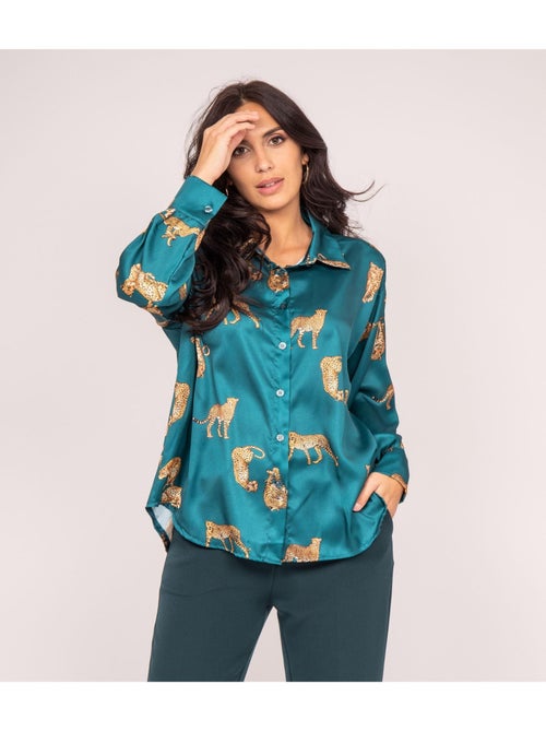 Satijnen shirt met ORACIO-patronen - Kiabi Satijnen shirt met ORACIO-patronen - Kiabi