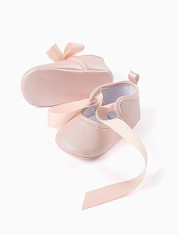 Satijnen strik ballerina's, synthetisch leer
