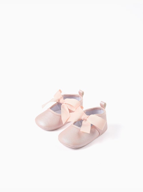 Satijnen strik ballerina's, synthetisch leer - Kiabi