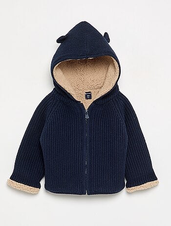 Schapenvachtgevoerd vest met capuchon