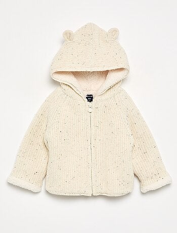 Schapenvachtgevoerd vest met capuchon