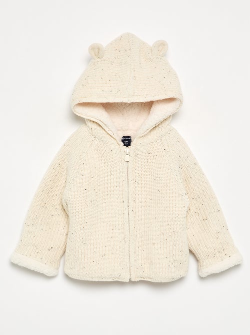 Schapenvachtgevoerd vest met capuchon - Kiabi