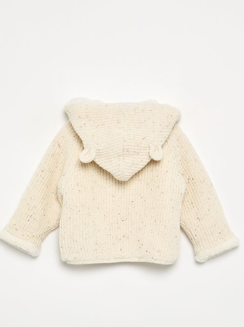 Schapenvachtgevoerd vest met capuchon - Kiabi