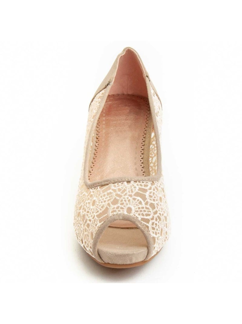 Schoen Met Hak Synthetisch Materiaal Montevita Beige - Kiabi