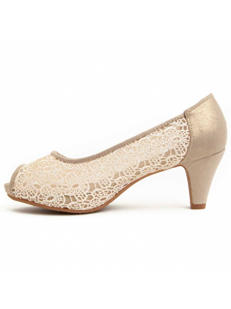 Schoen Met Hak Synthetisch Materiaal Montevita Beige - Kiabi
